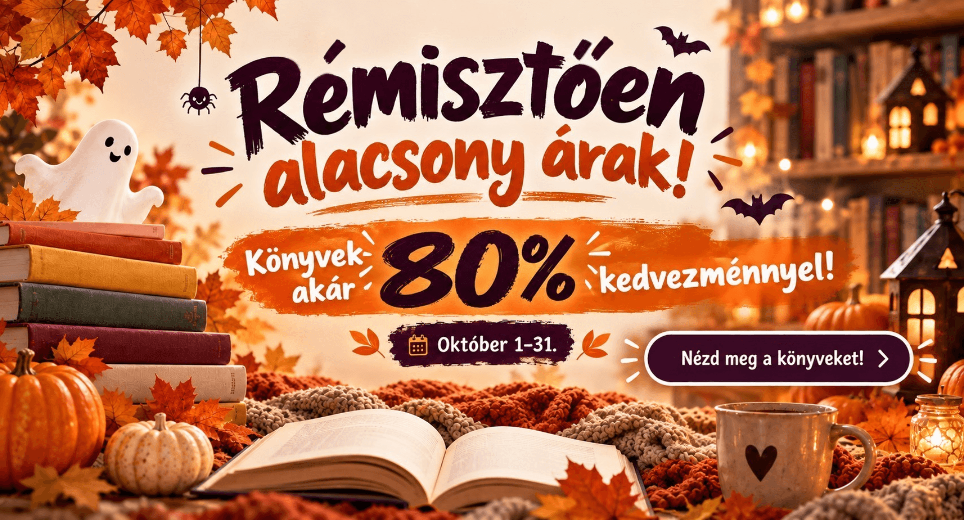 Rémisztően alacsony árak - könyvek akár 80% kedvezménnyel 