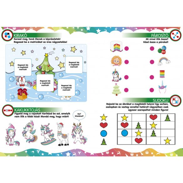 Unikornisok karácsonya - Játékos foglalkoztató gyerekeknek