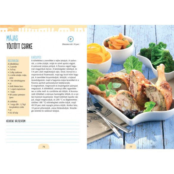 Csirkehúsos ételek - válogatott receptek, jegyzetelhető oldalak