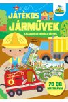 Játékos járművek - Kalandos gyerekrejtvények 70 db matricával  /Szállítási sérült/