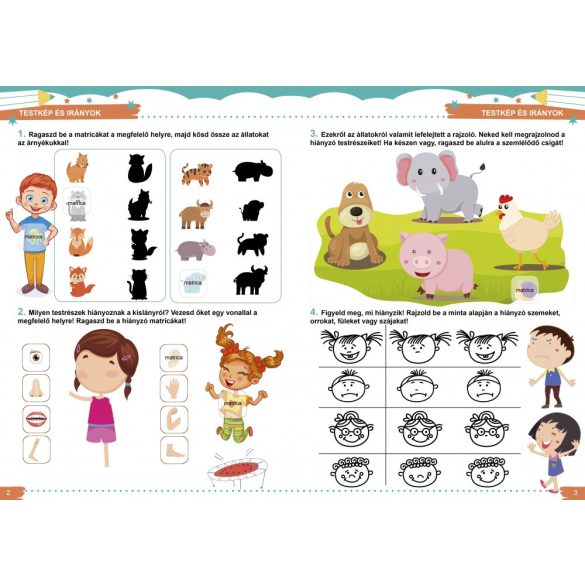 Testkép és irányok - fejlesztő füzet óvodásoknak
