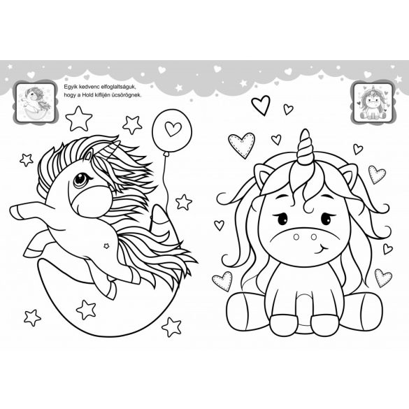 Játékos unikornisok - kifestő