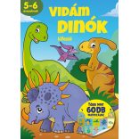 Vidám dinók - matricás kifestő