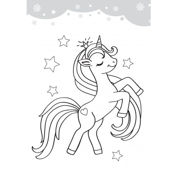 Unikornisok ajándéka - kifestő több mint 60 db matricával