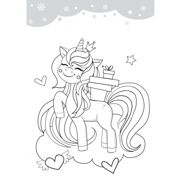 Unikornisok ajándéka - kifestő több mint 60 db matricával
