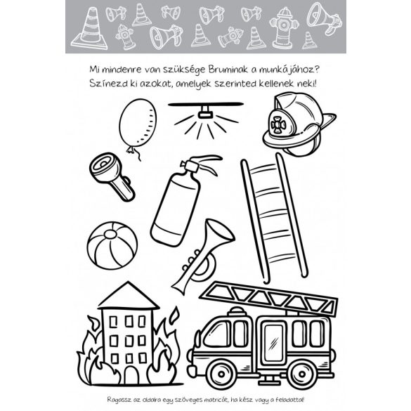 Brumi a tűzoltó rajzos feladványai