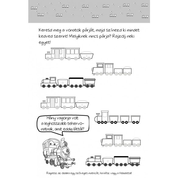 Mókás vonatok - rajzos feladványai