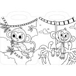 Édes kismajmok kifestő 