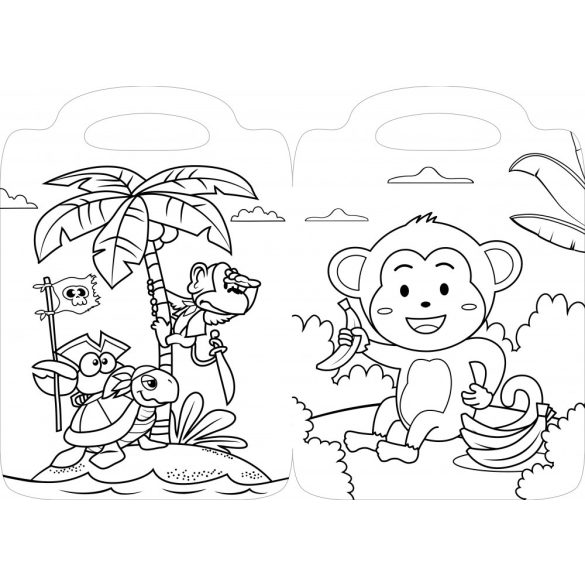 Édes kismajmok kifestő 