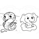 Állatbébik - Kifestő