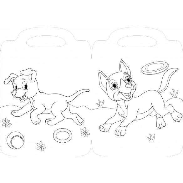 Vidám kutyusok - Kifestő