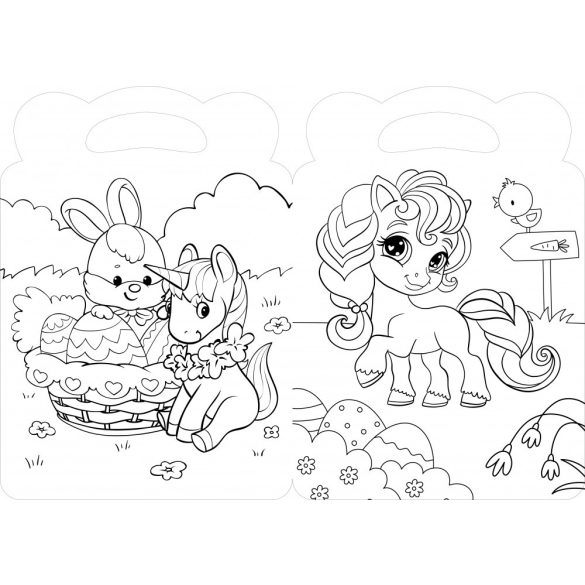 Unikornisok húsvétja - kifestő gyerekeknek