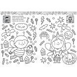 Vidám halloween versikés kifestő több mint  60 matricával