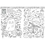 Vidám halloween versikés kifestő több mint  60 matricával