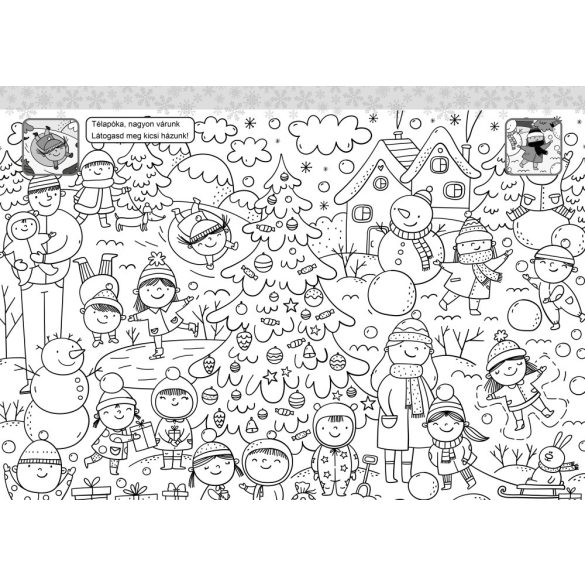 Kiskarácsony - matricás versikés kifestő több mint 60 matricával 