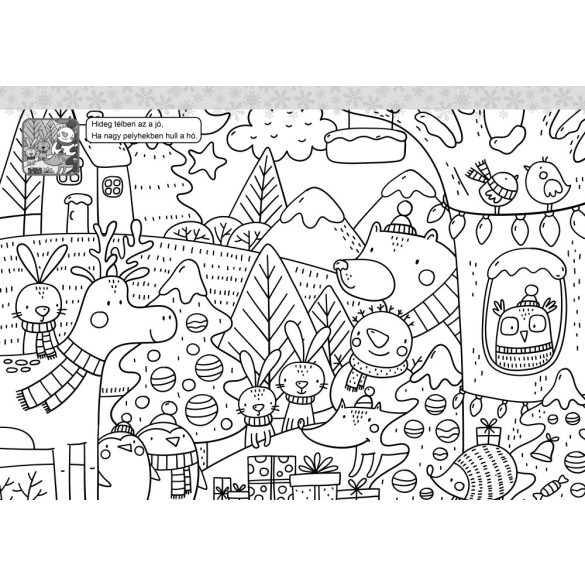Kiskarácsony - matricás versikés kifestő több mint 60 matricával 