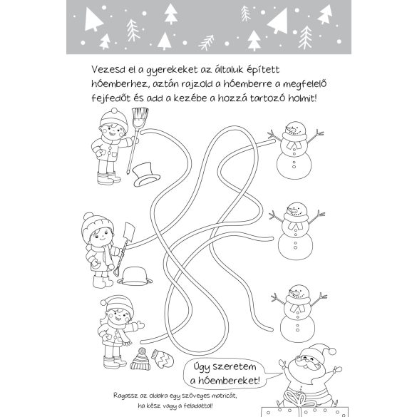 Mikulás rajzos feladványai - Több mint 100 db matricával