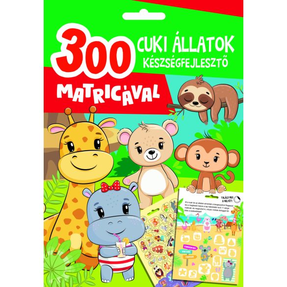 Cuki állatok készségfejlesztő - 300 matricával