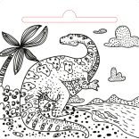Dinoszauruszok - mágikus kifestő - ajándék ecsettel