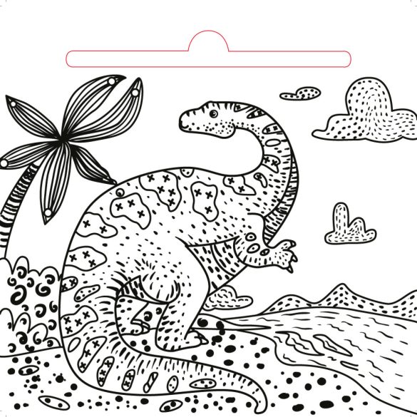 Dinoszauruszok - mágikus kifestő - ajándék ecsettel