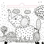 Kedves állatok - mágikus kifestő - ajándék ecsettel