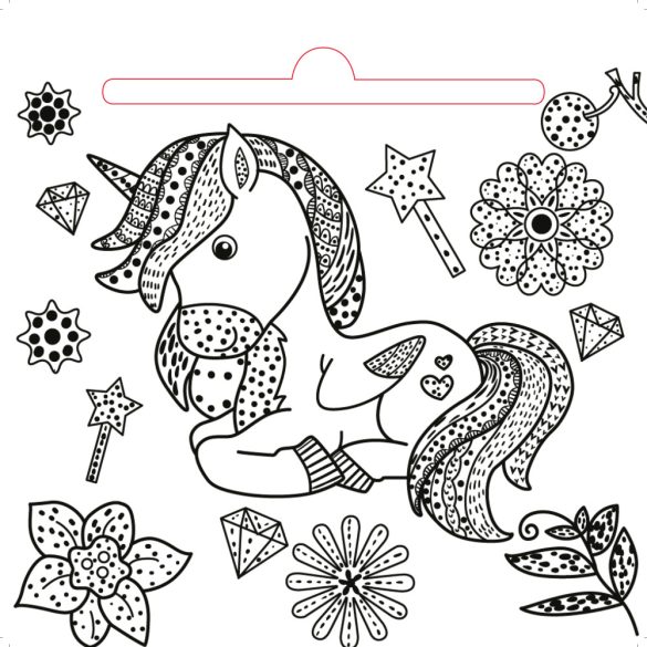 Unikornisok - mágikus kifestő - ajándék ecsettel