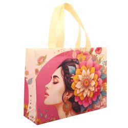 33*25cm piros virág közepes- bevásárlótáska