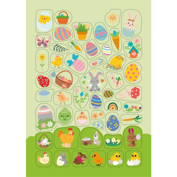Vidám húsvét készségfejlesztő - 300 matricával