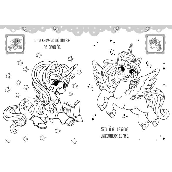 Mókás unikornis - matricás kifestő