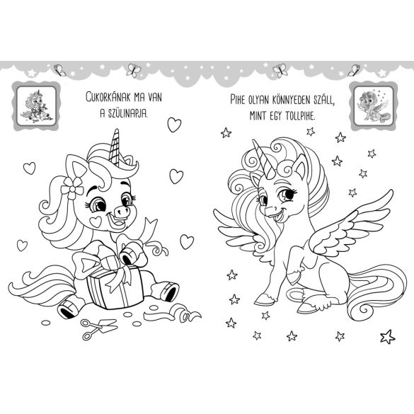 Mókás unikornis - matricás kifestő