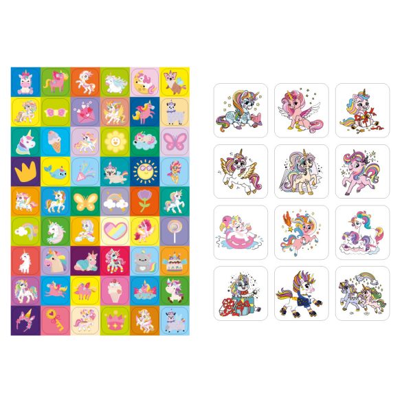 Mókás unikornis - matricás kifestő