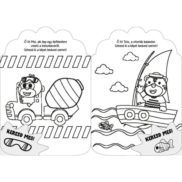 Színes járművek kifestő