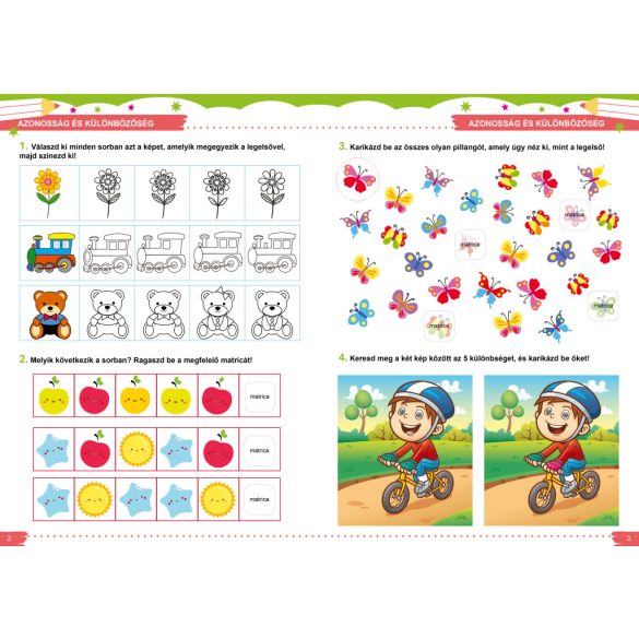Azonosság, különbözőség - fejlesztőfüzet óvodásoknak 5+
