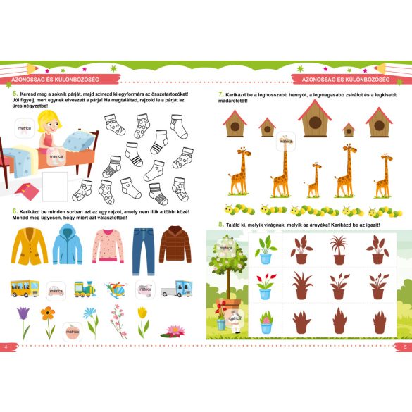 Azonosság, különbözőség - fejlesztőfüzet óvodásoknak 5+
