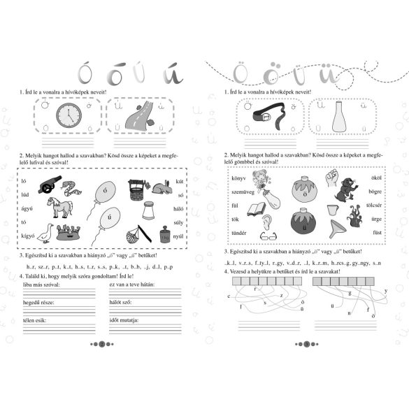 Betűk világa - hangok differenciálása - iskolai gyakorlófüzet 1. osztály