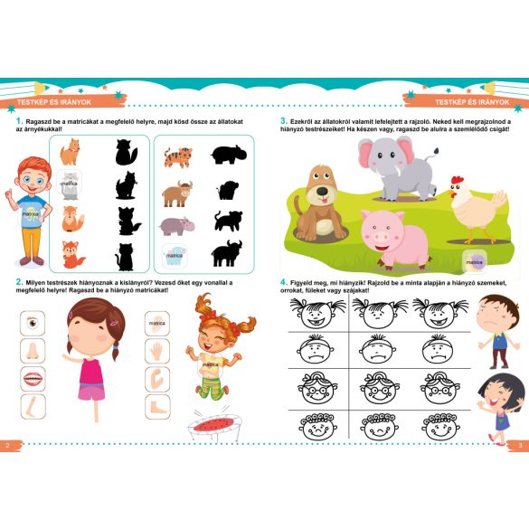 Testkép és irányok - fejlesztőfüzet óvodásoknak 