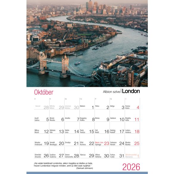2026 Naptár: A legkedveltebb városok