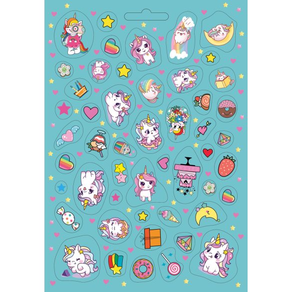 Unikorniskaland - 300 csillámló, hologramos és ragyogó matricával