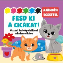   Fesd ki a cicákat! - 6 színű festékpalettával minden oldalon - ajándék ecsettel