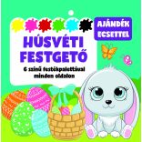 Húsvéti festegető -6 színű festékpalettával minden oldalon - ajándék ecsettel 