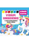 Vidám unikornis - 6 színű festékpalettával minden oldalon - ajándék ecsettel