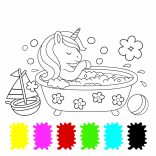 Vidám unikornis - 6 színű festékpalettával minden oldalon - ajándék ecsettel