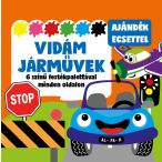   Vidám járművek - 6 színű festékpalettával minden oldalon - ajándék ecsettel