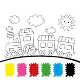 Vidám járművek - 6 színű festékpalettával minden oldalon - ajándék ecsettel