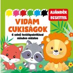   Vidám cukiságok - 6 színű festékpalettával minden oldalon - ajándék ecsettel