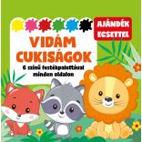 Vidám cukiságok - 6 színű festékpalettával minden oldalon - ajándék ecsettel