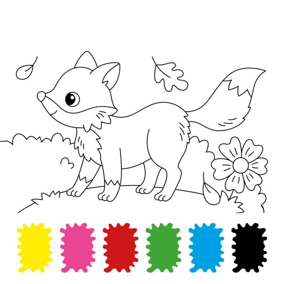 Vidám cukiságok - 6 színű festékpalettával minden oldalon - ajándék ecsettel