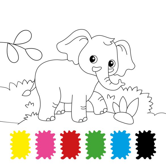 Vidám cukiságok - 6 színű festékpalettával minden oldalon - ajándék ecsettel