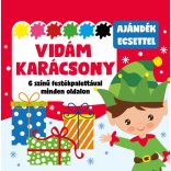 Vidám karácsony - 6 színű festékpalettával minden oldalon - ajándék ecsettel