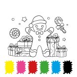 Vidám karácsony - 6 színű festékpalettával minden oldalon - ajándék ecsettel